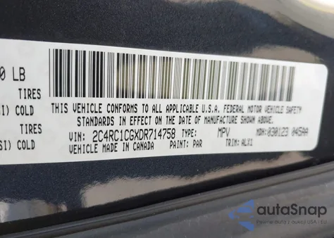 2013 Chrysler Town & Country Touring-L из США, поврежденный, VIN 2C4RC1CGXDR714758